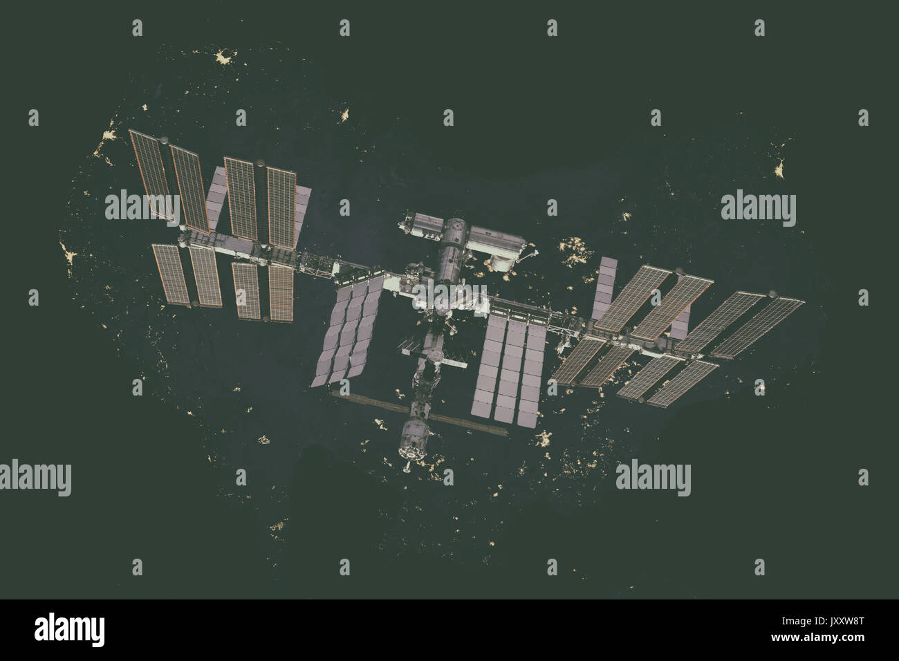 Station spatiale internationale sur l'Australie. Éléments de cette image fournie par la NASA. Banque D'Images