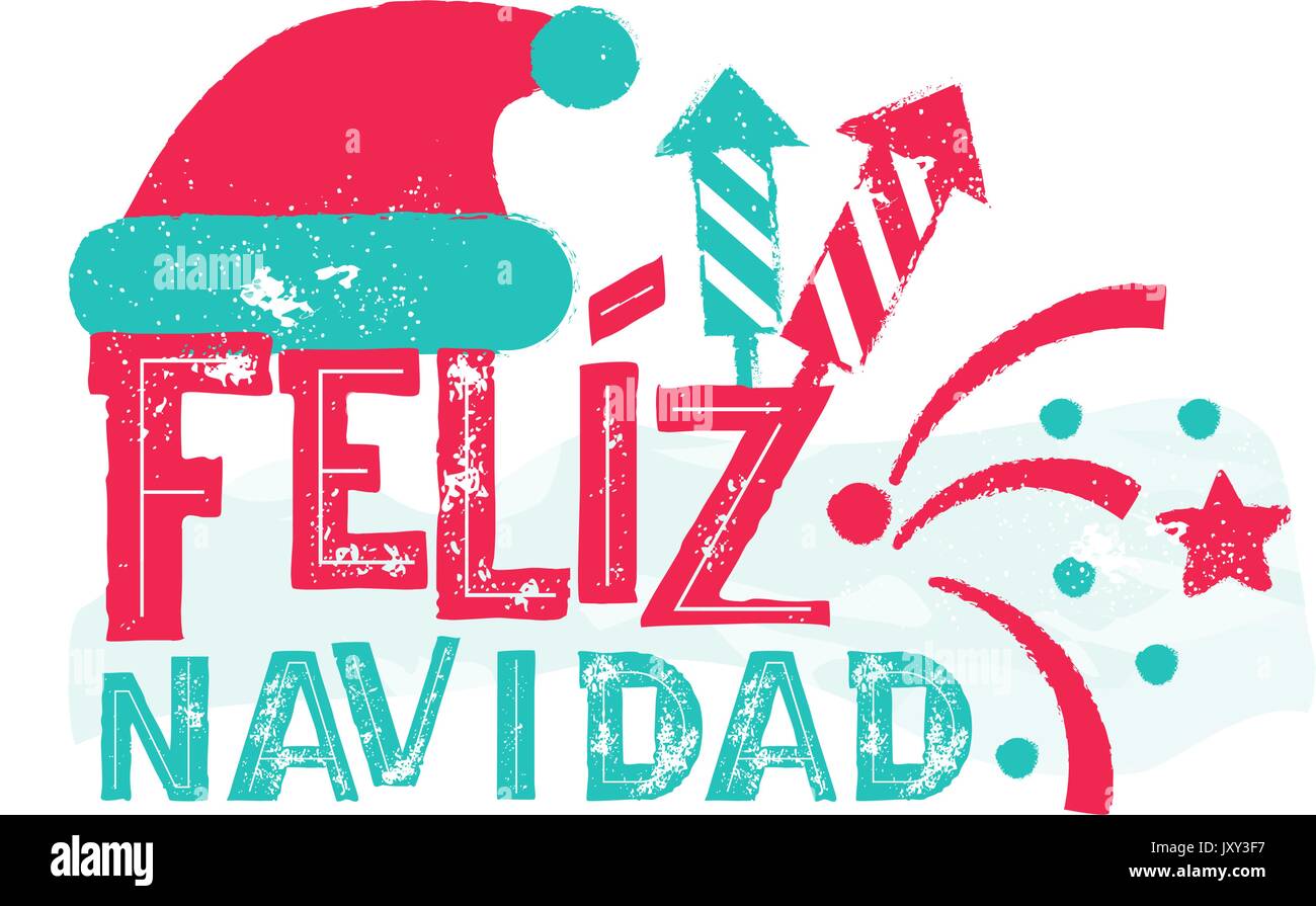 Feliz Navidad - Joyeux Noël langue espagnol Illustration de Vecteur