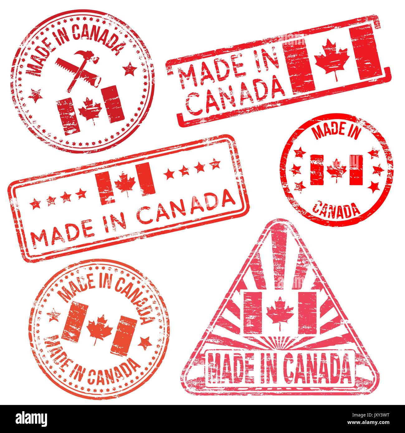 Fabriqué au Canada. Illustrations vectorielles de tampon en caoutchouc Illustration de Vecteur