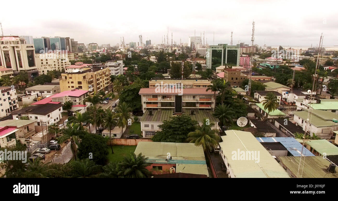 Vue aérienne sur Lagos, Nigéria Banque D'Images