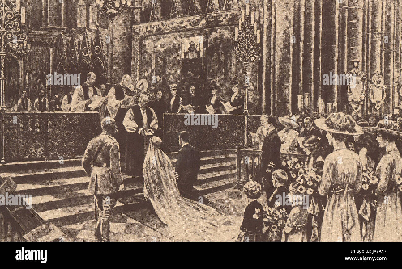 1919 - Le mariage de la princesse Patricia de Connaught à Commandant Alexander Ramsey dans l'abbaye de Westminster, Londres Banque D'Images