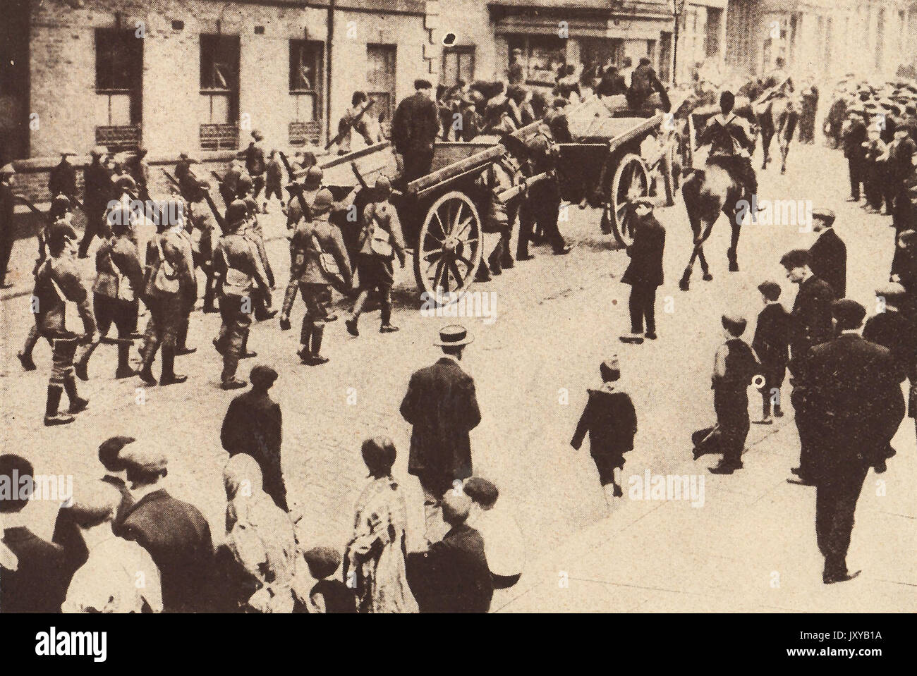 Troupes de protection de cola au cours de la charrettes grève des mineurs de 1911 Banque D'Images