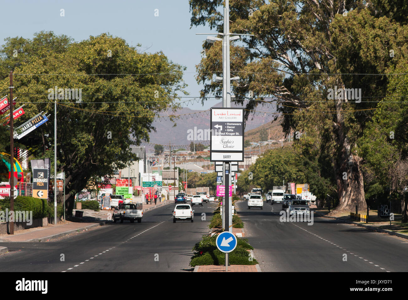 Robertson main road, Western Cape, Afrique du Sud. Banque D'Images