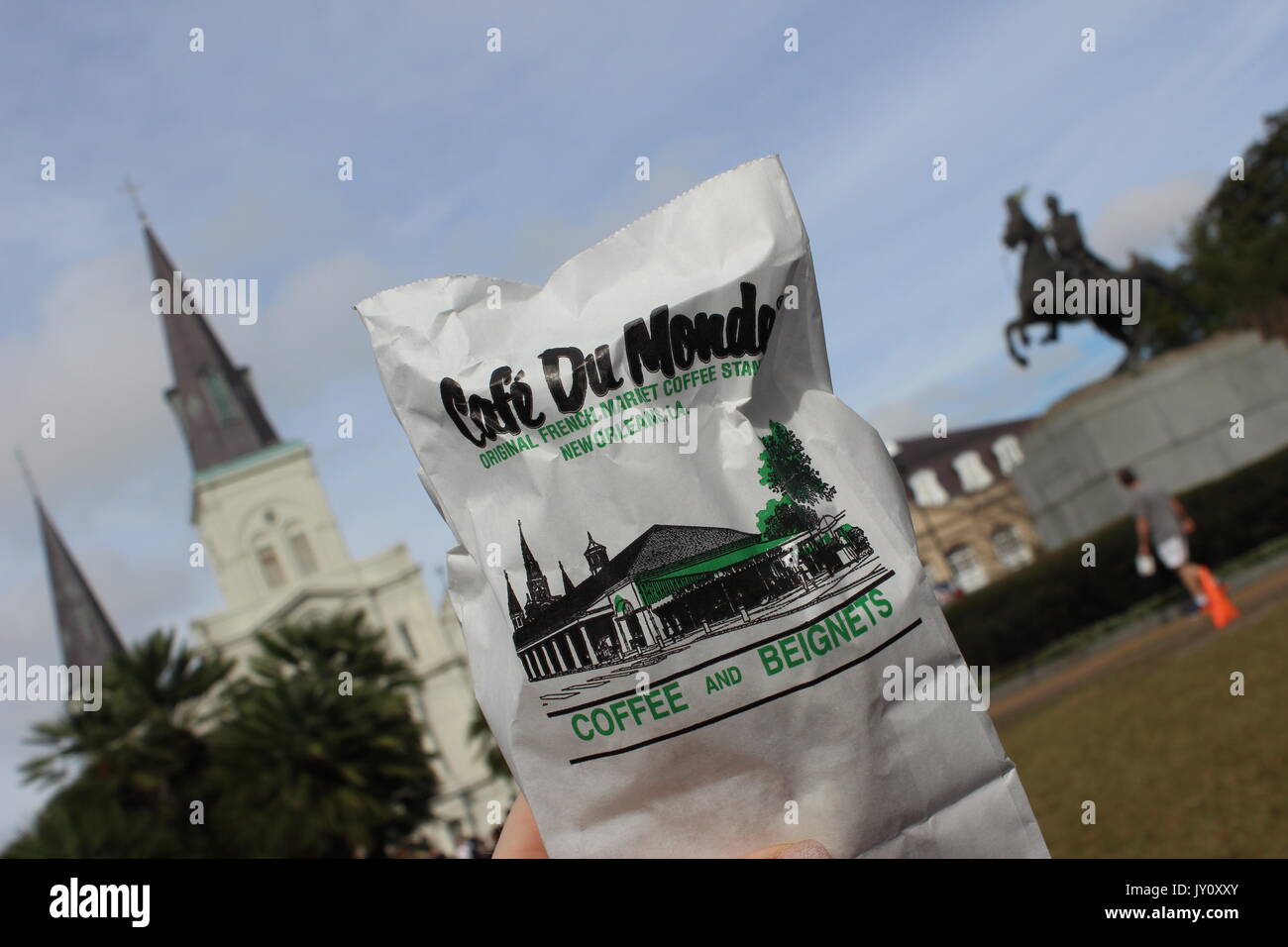 Beignets de cafe du monde à la Nouvelle Orléans Banque D'Images