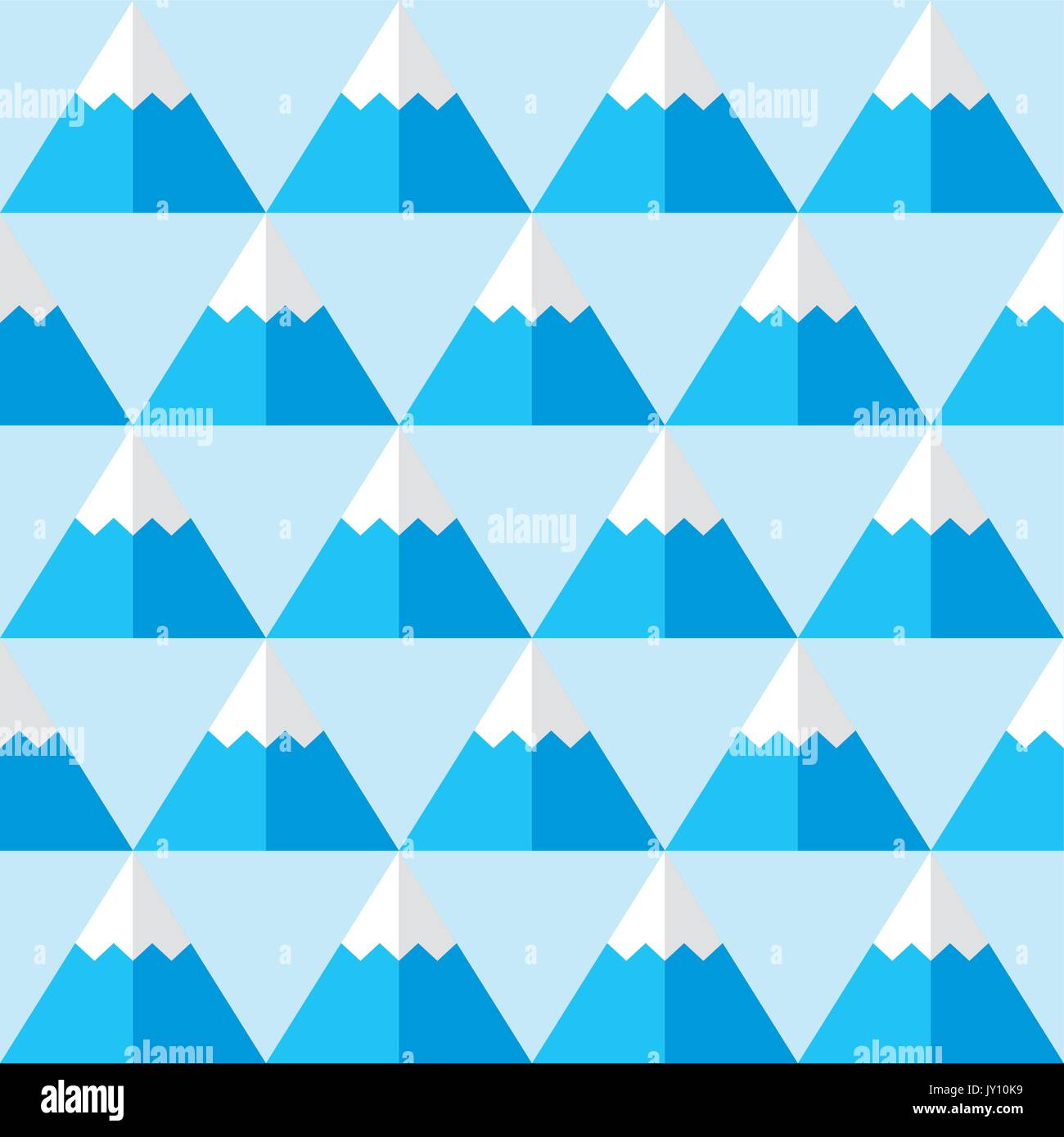 Bleu motif géométrique homogène avec des montagnes en arrière-plan hiver - texture répétitive vecteur avec des montagnes - télévision design, style retro Illustration de Vecteur