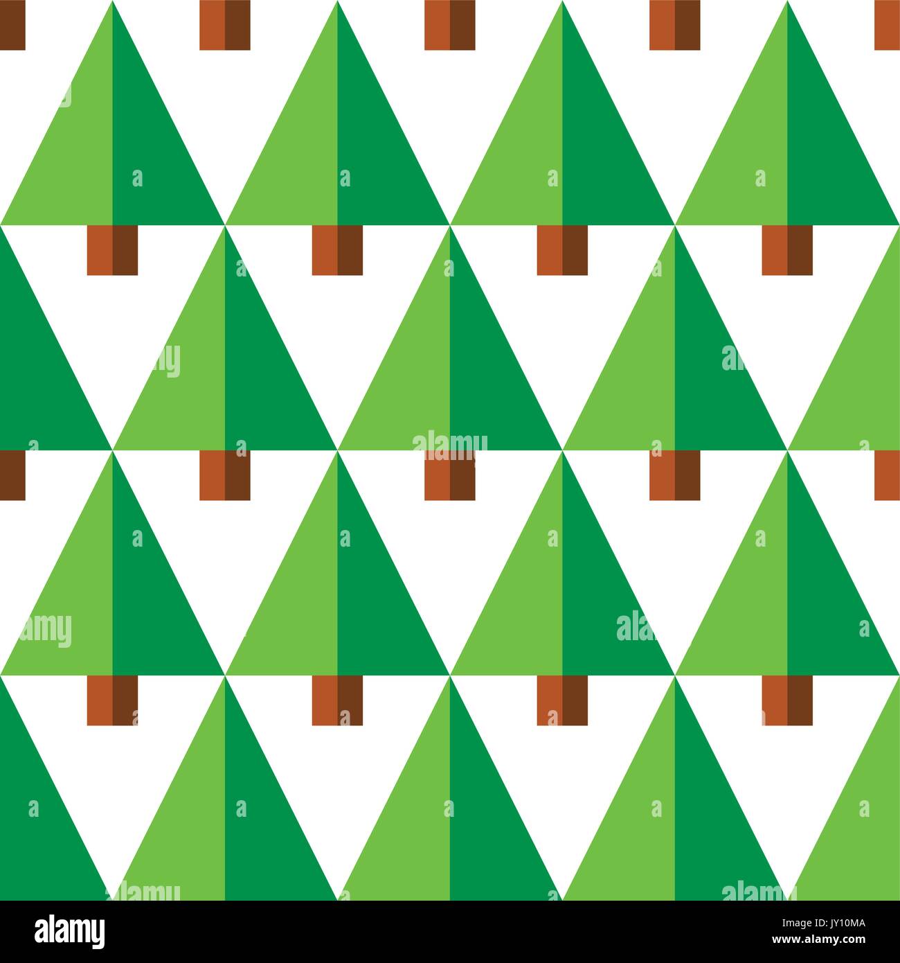 Transparente avec motif géométrique des arbres vert sur fond blanc avec une texture répétitive vecteur arbres - télévision design, style retro Illustration de Vecteur