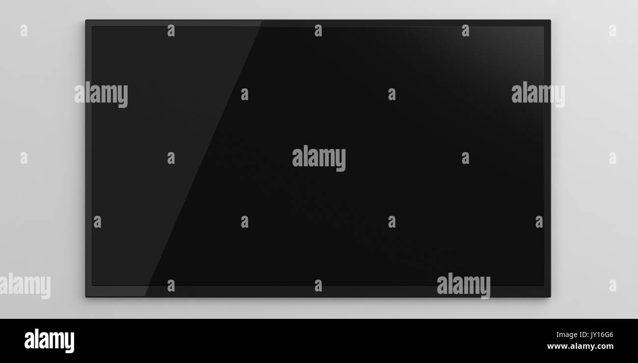 Plat mur écran sur fond blanc. 3d illustration Banque D'Images