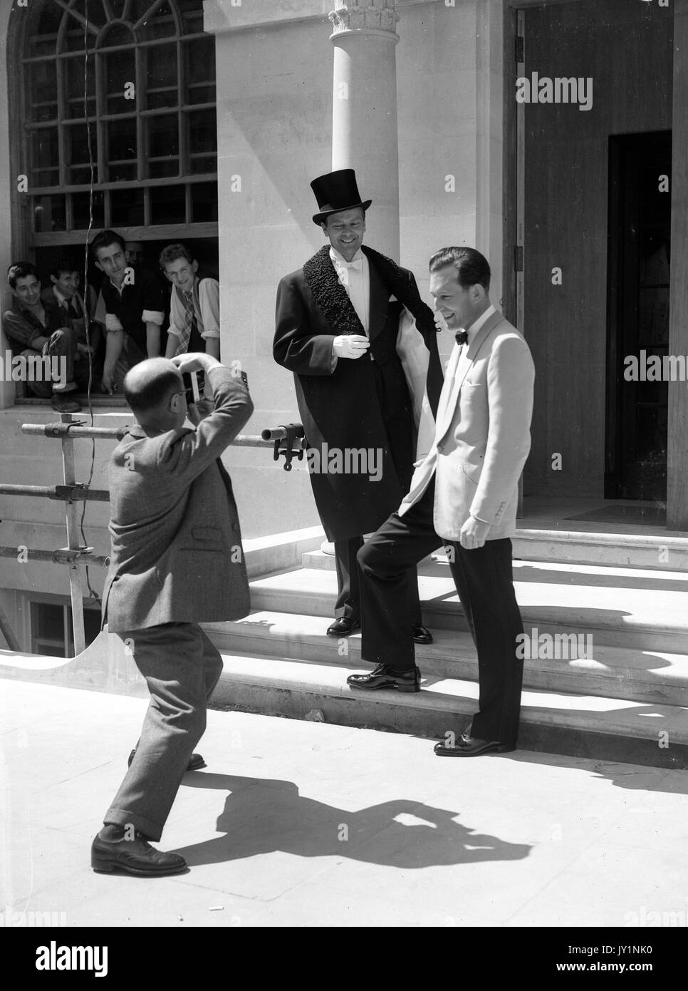 Photoshoot pour Londres 1955 modèles masculins Banque D'Images