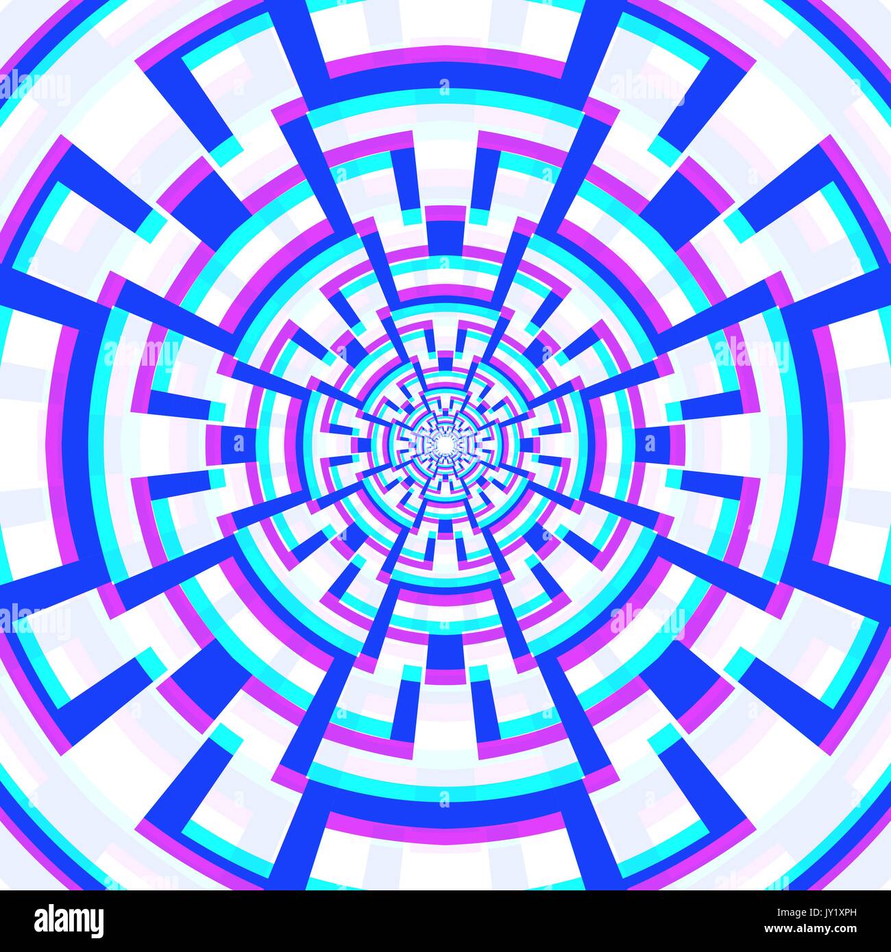 Résumé vecteur géométrie cercle couleur décoration anaglif illustration tridimensionnelle fond blanc Illustration de Vecteur