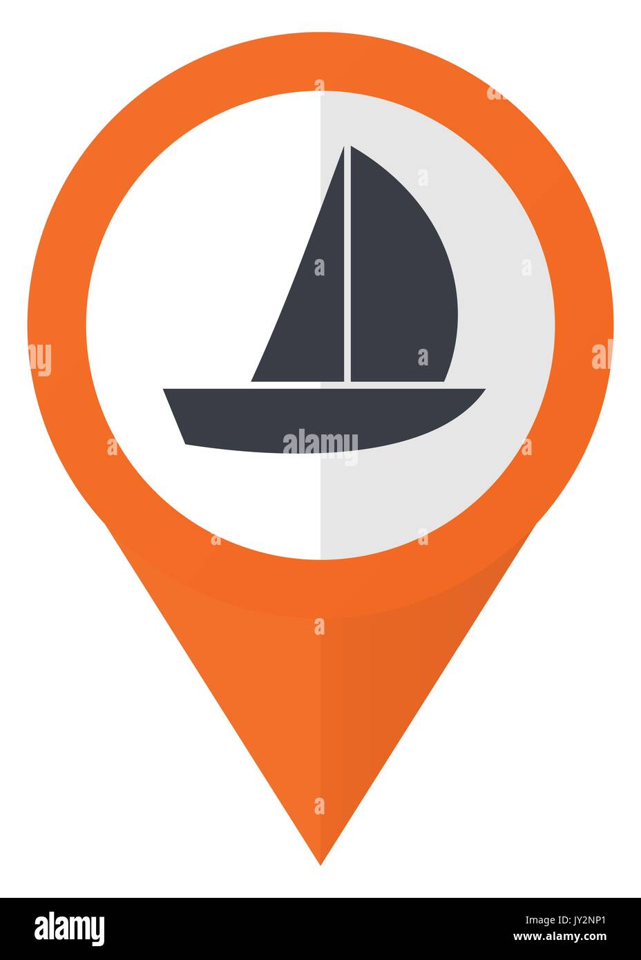 Location de pointeur orange dans l'icône vecteur eps 10 isolé sur fond blanc. Illustration de Vecteur