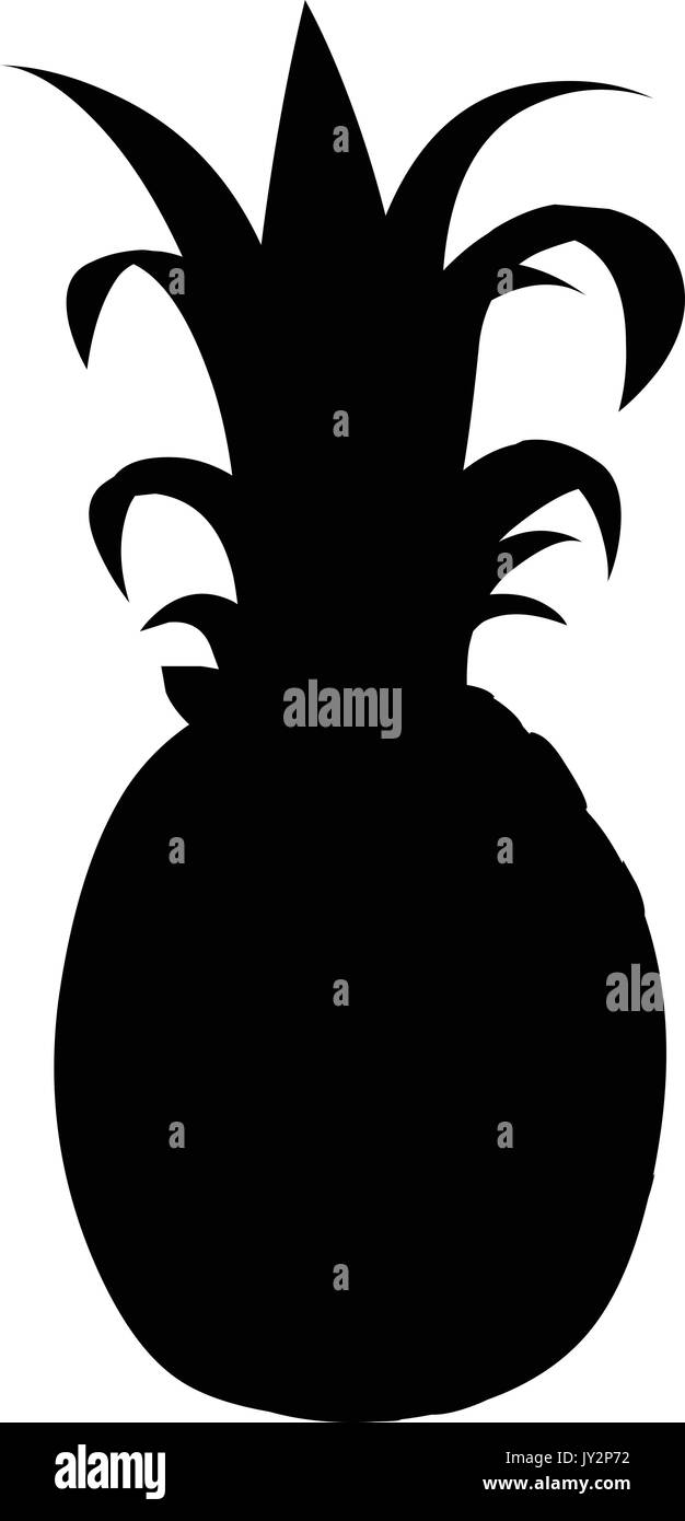 Une silhouette en noir et blanc d'un ananas Illustration de Vecteur