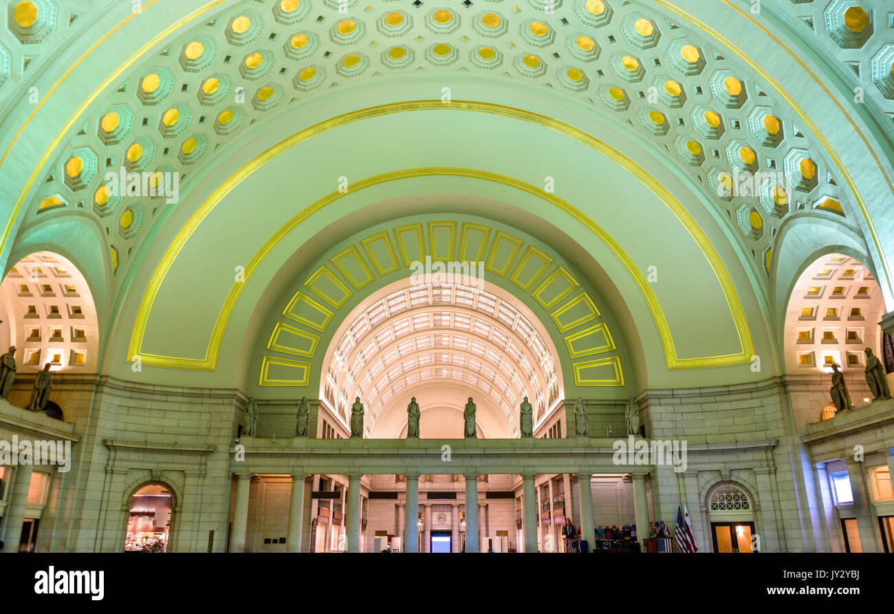 Hall Hall à Union Station à Washington DC, USA Banque D'Images