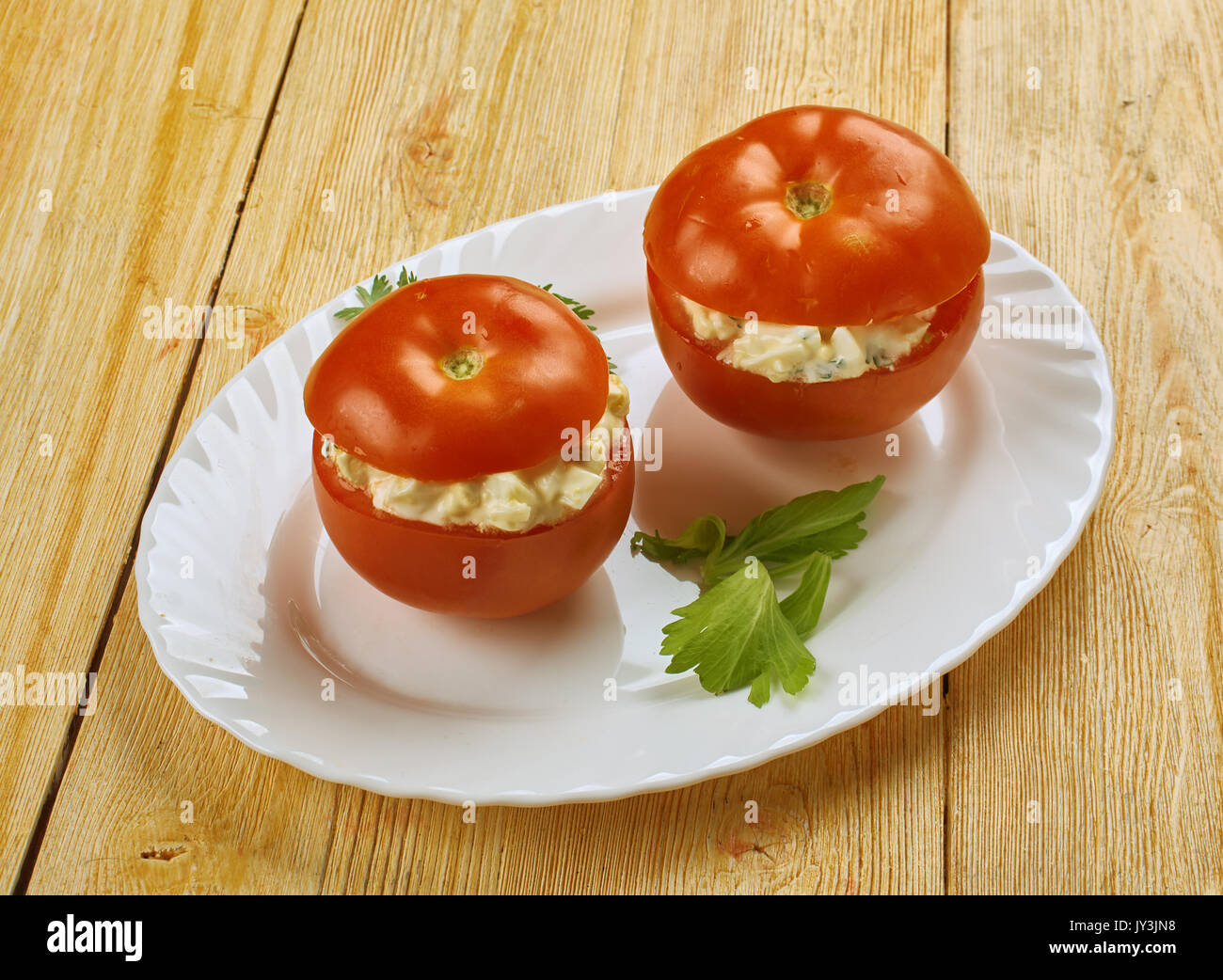 Tomates farcies tomates italiennes -Monégasque Banque D'Images