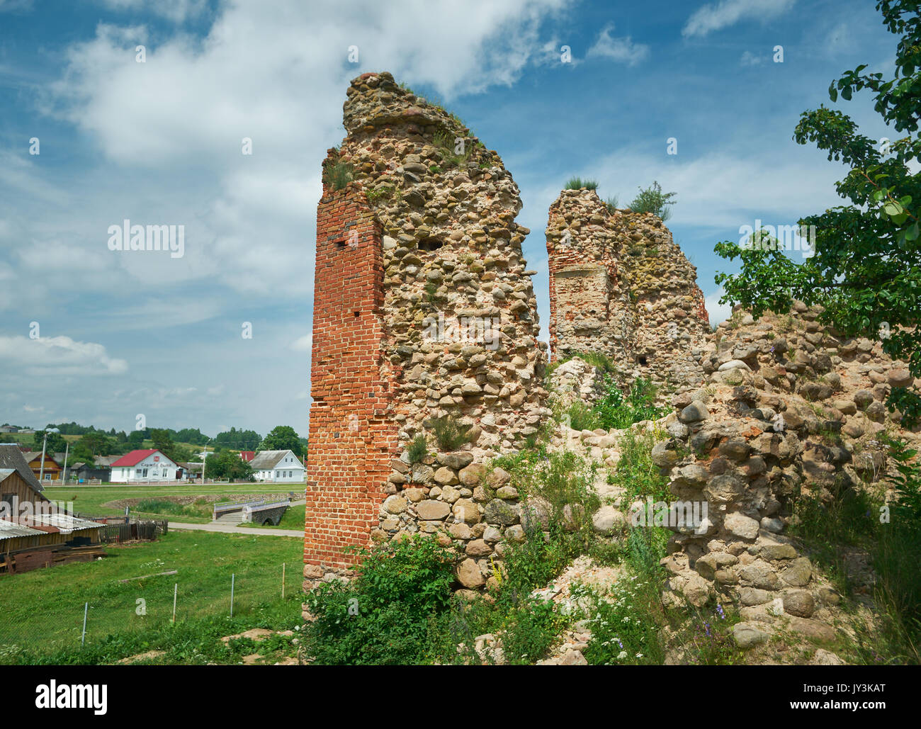 Kreva Château. les ruines d'une résidence fortifiée majeure des Grands Ducs de Lituanie. Banque D'Images