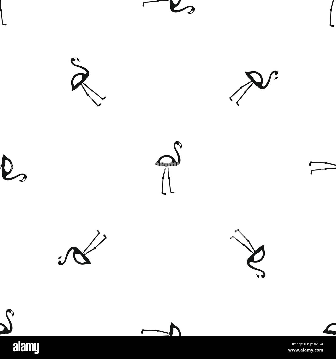 Modèle Flamingo noir transparent Illustration de Vecteur