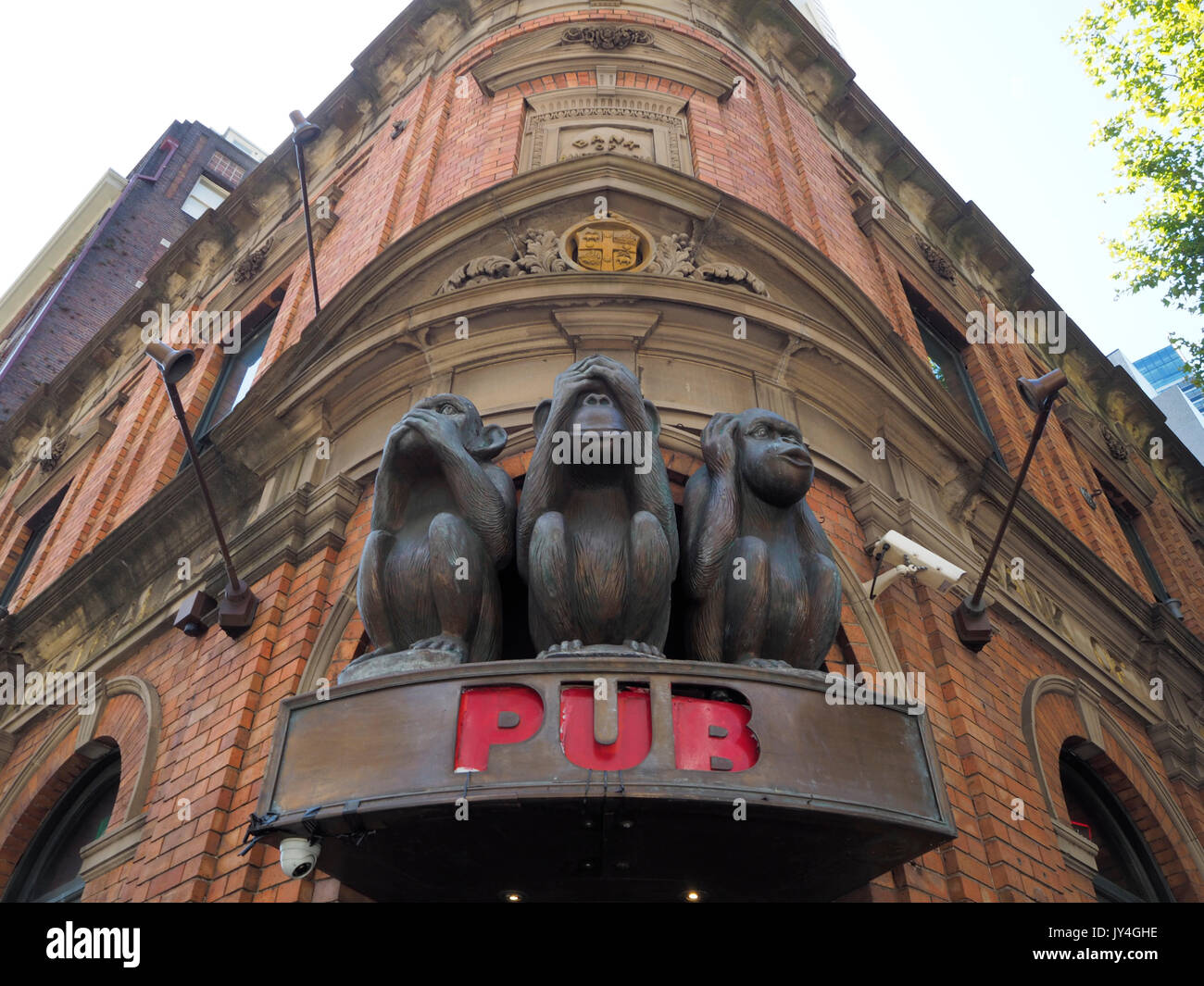 Trois Singes sages Pub à Sydney, Australie Banque D'Images