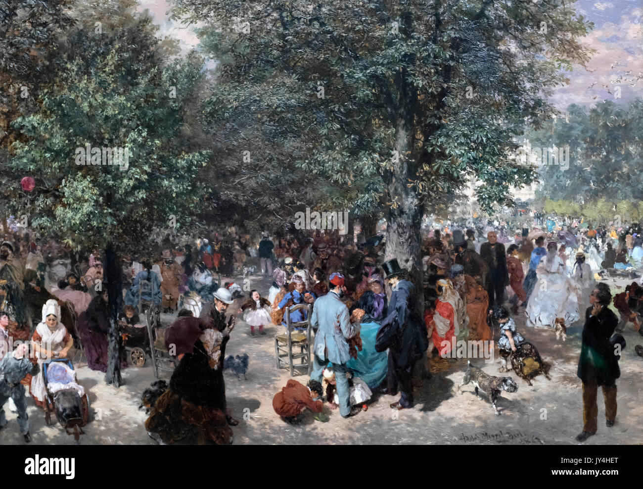 Après-midi, dans les jardins des Tuileries, 1867 - Adolph Menzel Banque D'Images