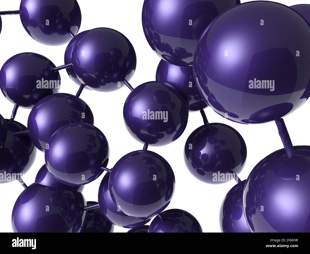 Le rendu 3D de la structure circulaire molecul violet Banque D'Images