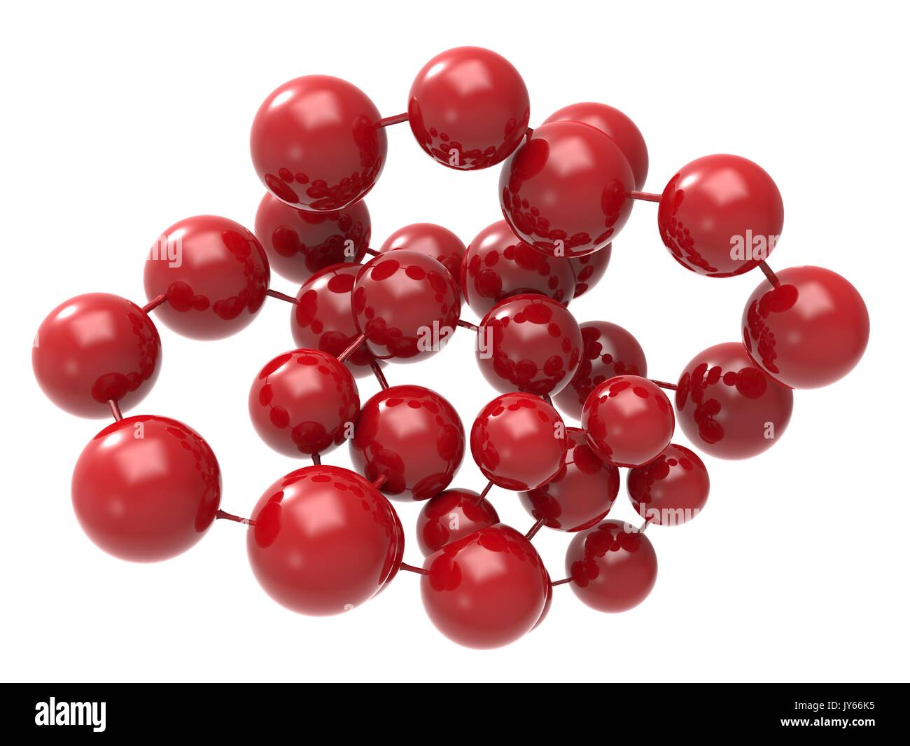 Le rendu 3D circulaire rouge structure molecul Banque D'Images