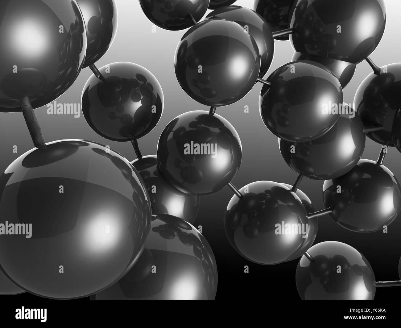 Le rendu 3D de la structure circulaire noir molecul Banque D'Images
