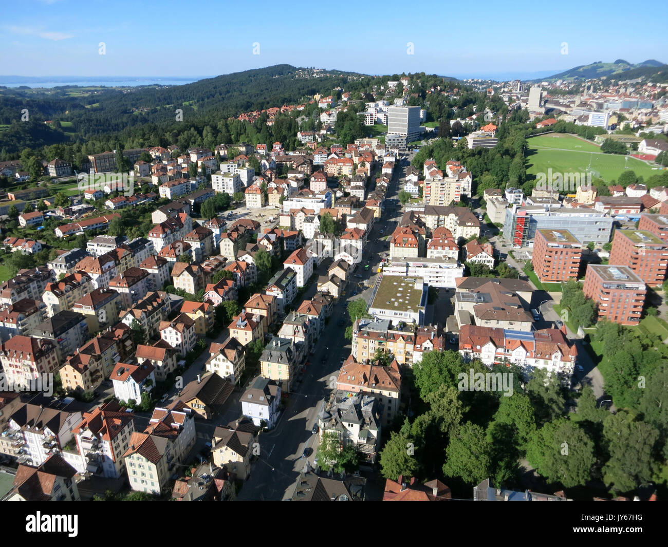 Luftaufnahme Lachen Chur *** *** Local Caption Lachen, Saint Gall, Sankt Gallen, Saint-Gall, Suisse, vue aérienne, la photographie aérienne, à partir de Banque D'Images
