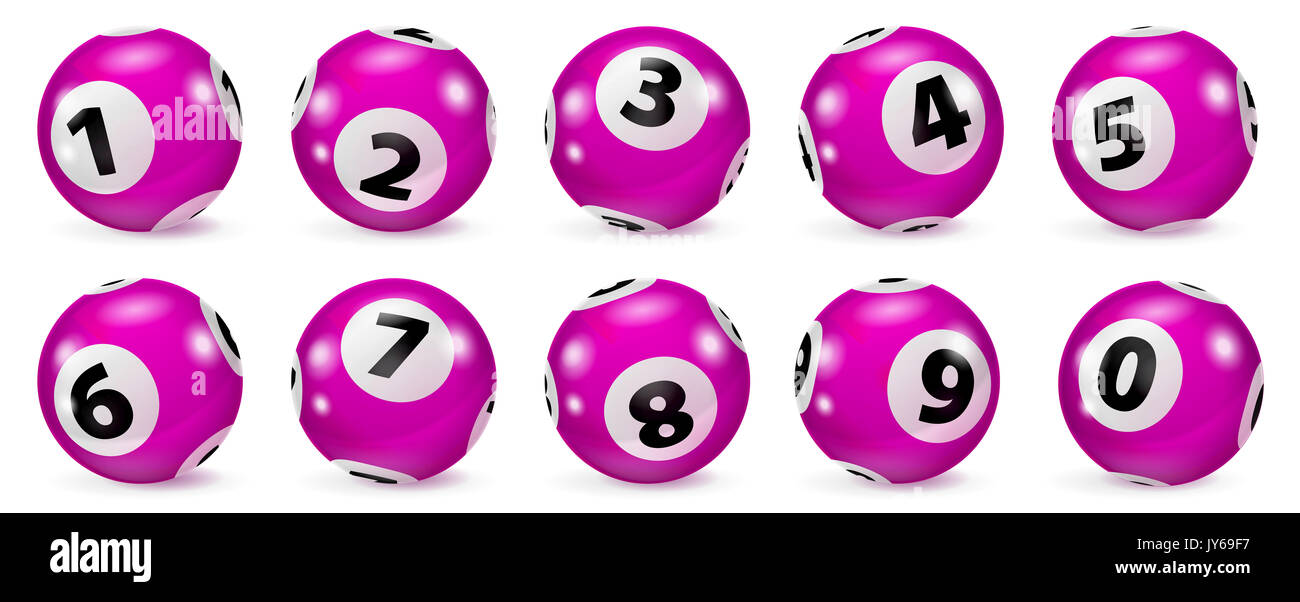 Numéro de loterie Red balls isolated Banque D'Images