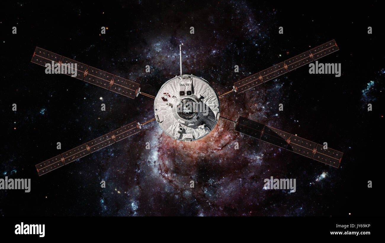 L'Agence spatiale européenne d'Automated Transfer Vehicle-4 s'approche de la Station spatiale internationale. Banque D'Images