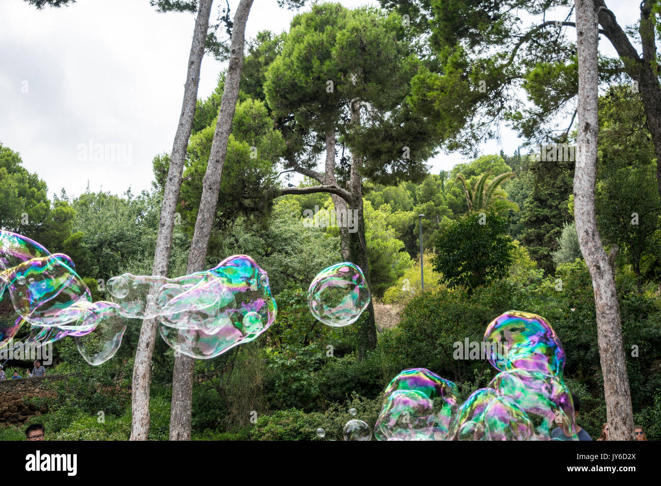 Belle scène avec éléments lumineux vert sur une journée en Europe Banque D'Images