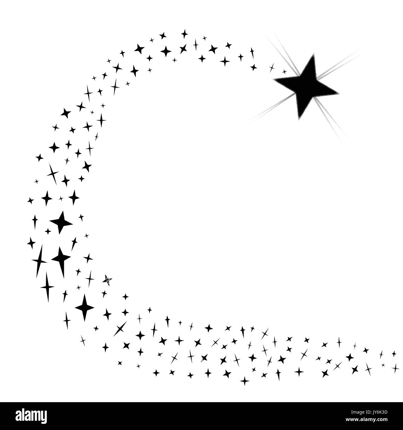 Une étoile filante avec star trail isolé sur fond blanc Illustration de Vecteur