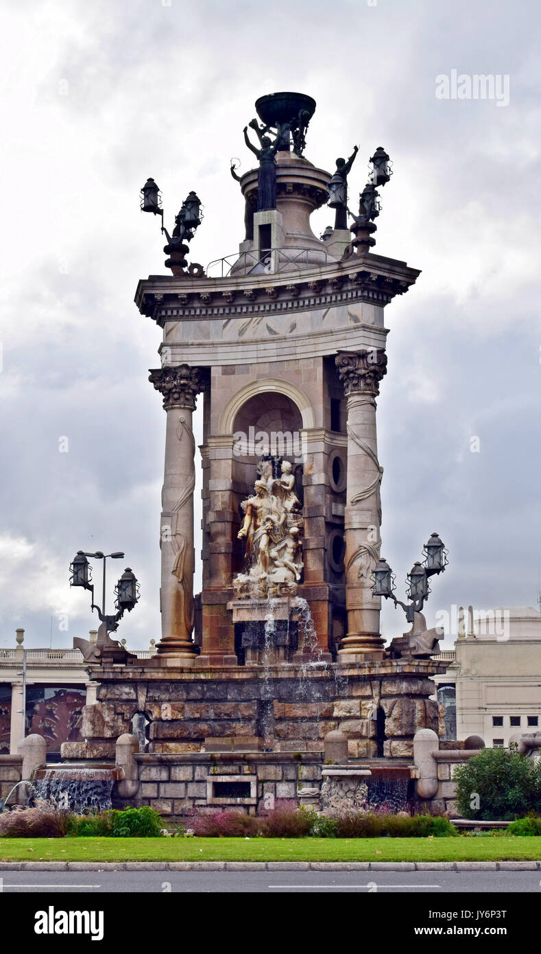 Monument à square de Barcelone Espagne Banque D'Images