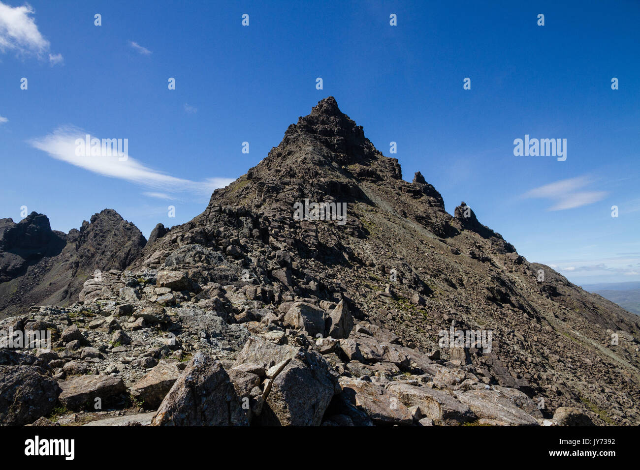 Le Sommet de Sgurr nan Gillean dans l'Cullin Ridge près de Sligachan sur l'île de Skye Banque D'Images