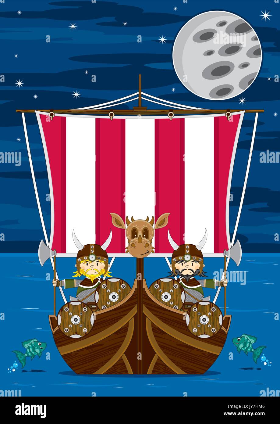 Les guerriers vikings scandinaves de dessin animé et d