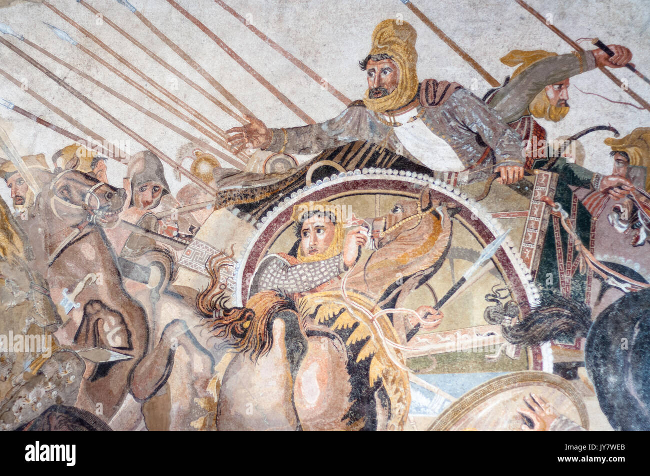 Détail de la mosaïque d'Alexandre le Grand, Original Musée National, Naples, Italie Banque D'Images