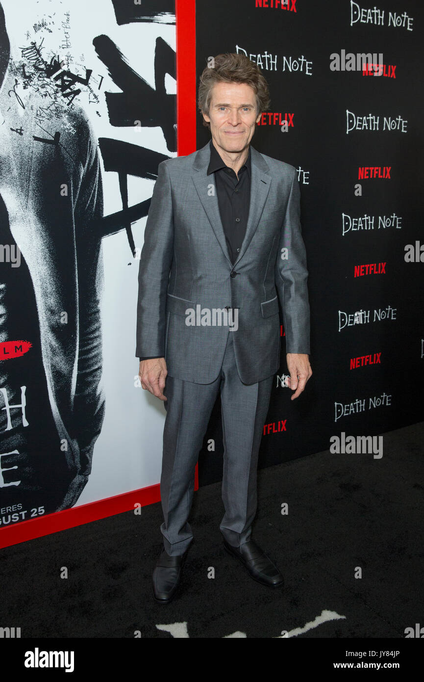 New York, NY USA - 17 août 2017 : Willem Dafoe assiste à la première de Netflix Death Note dans l'AMC Loews Lincoln Square Banque D'Images