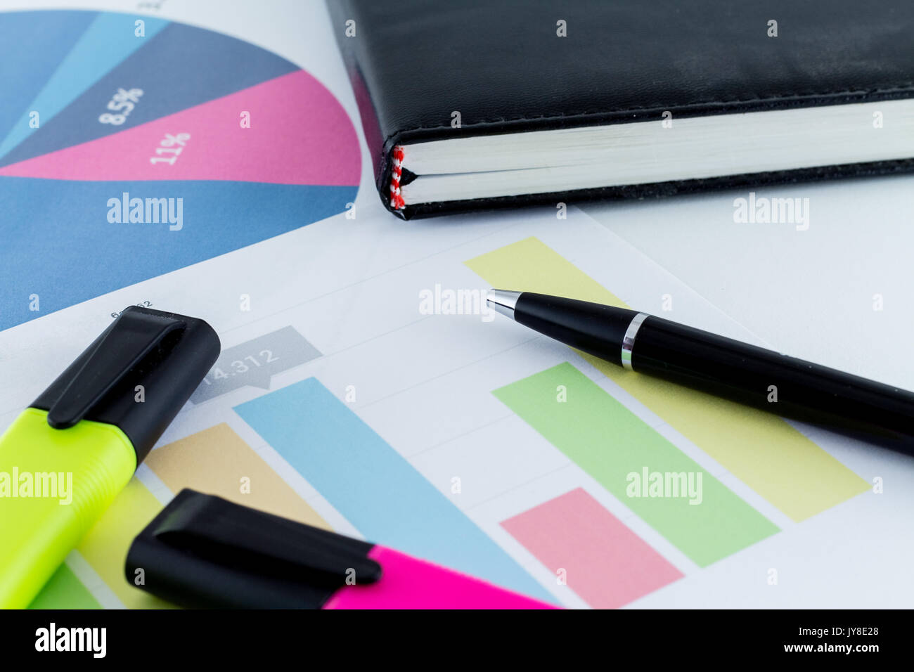 L'espace de bureau Bureau de comptabilité comptable fiche financière finances Banque D'Images