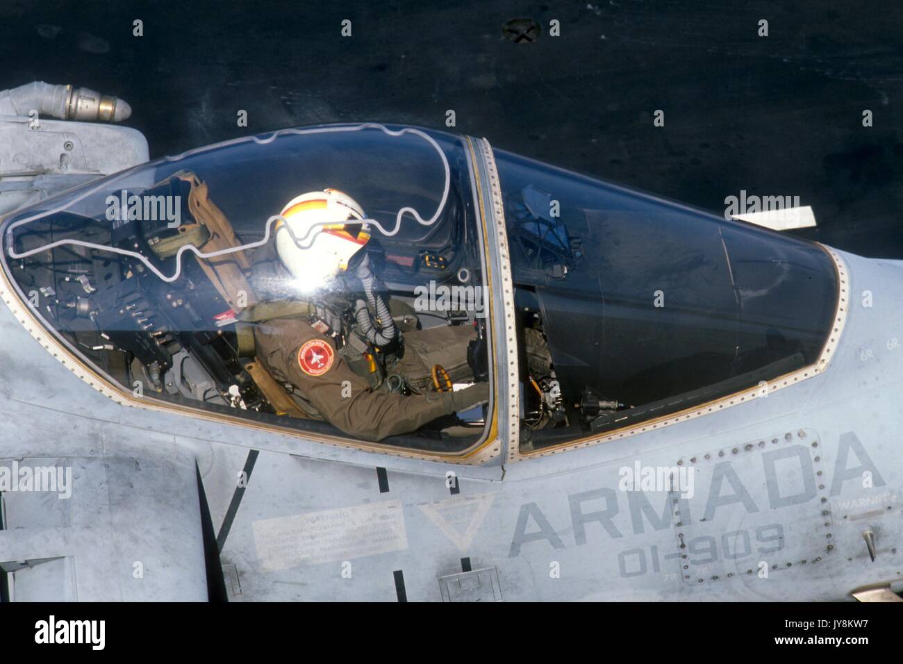 La Marine espagnole, l'avion au décollage vertical AV-8 Harrier - "Matador" sur le porte-avions Principe de Asturias Banque D'Images