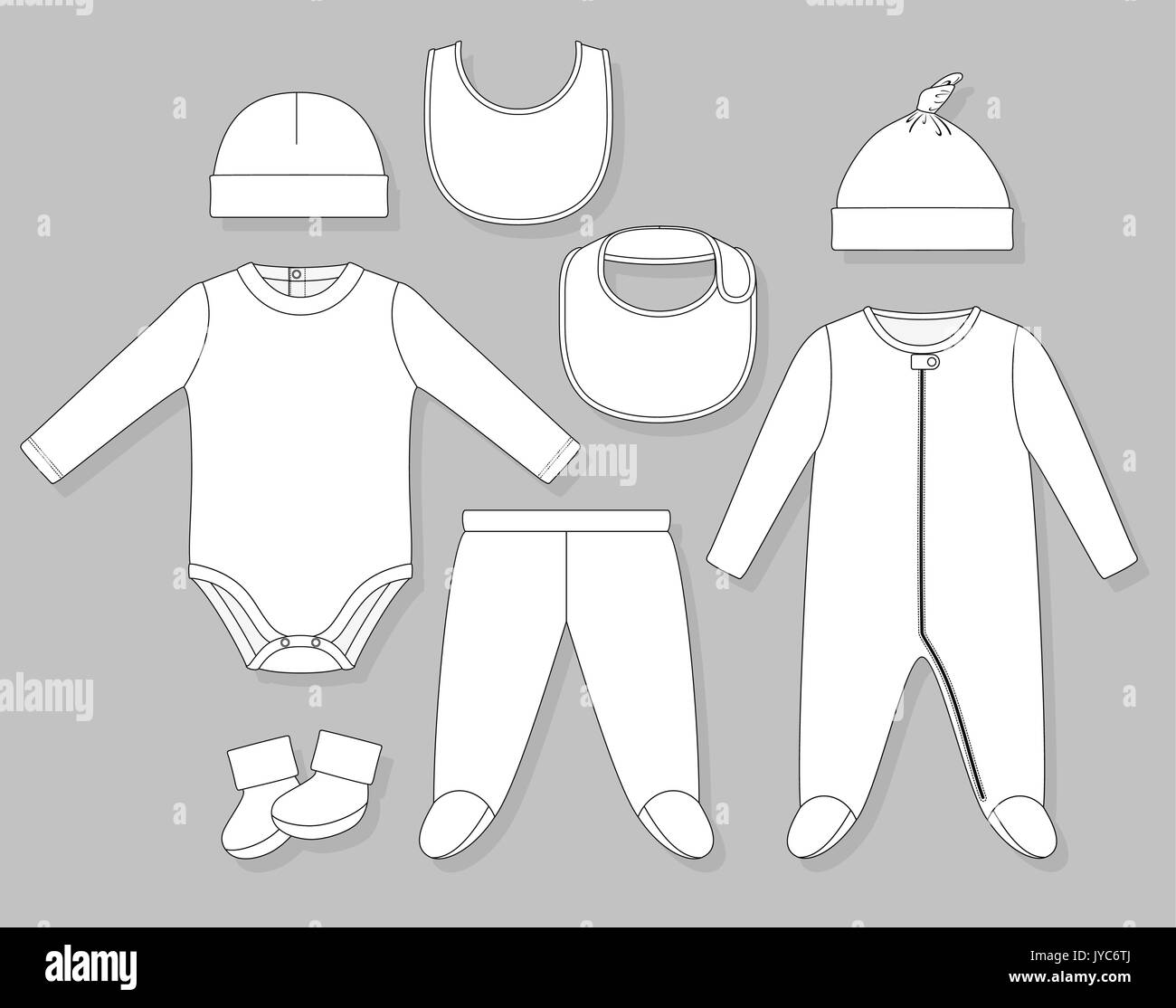 Vetements Bebe Garcon Ensemble Television Sketch Isole Sur Fond Gris Image Vectorielle Stock Alamy