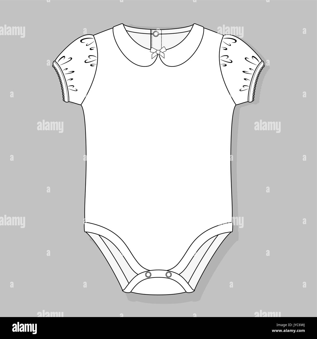 Body Bebe Fille Modele Croquis Plat Isole Sur Fond Gris Image Vectorielle Stock Alamy