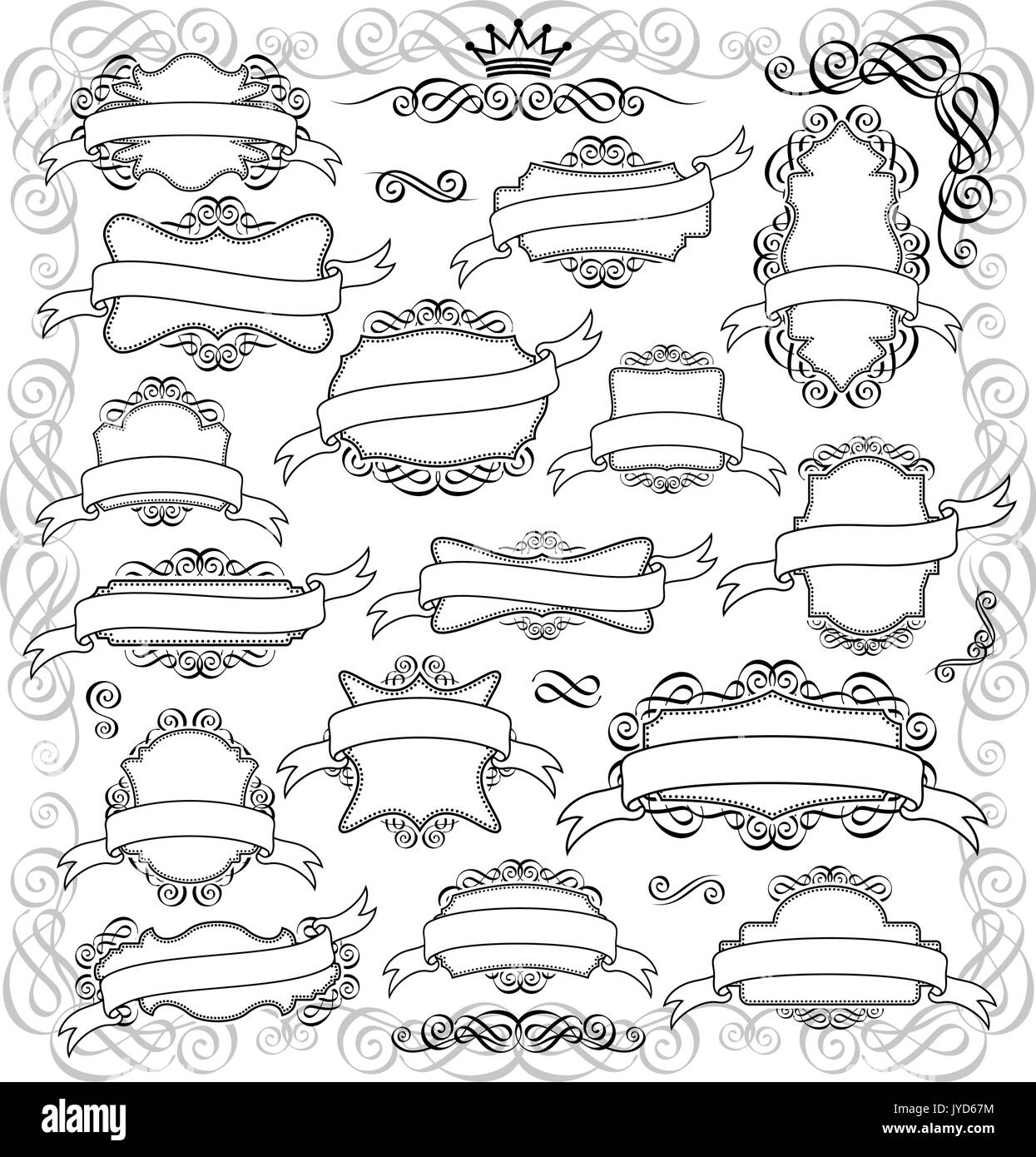 Ensemble d'étiquettes rétro ou cadres et des éléments de design pour vos événements, format vecteur très facile à modifier Illustration de Vecteur