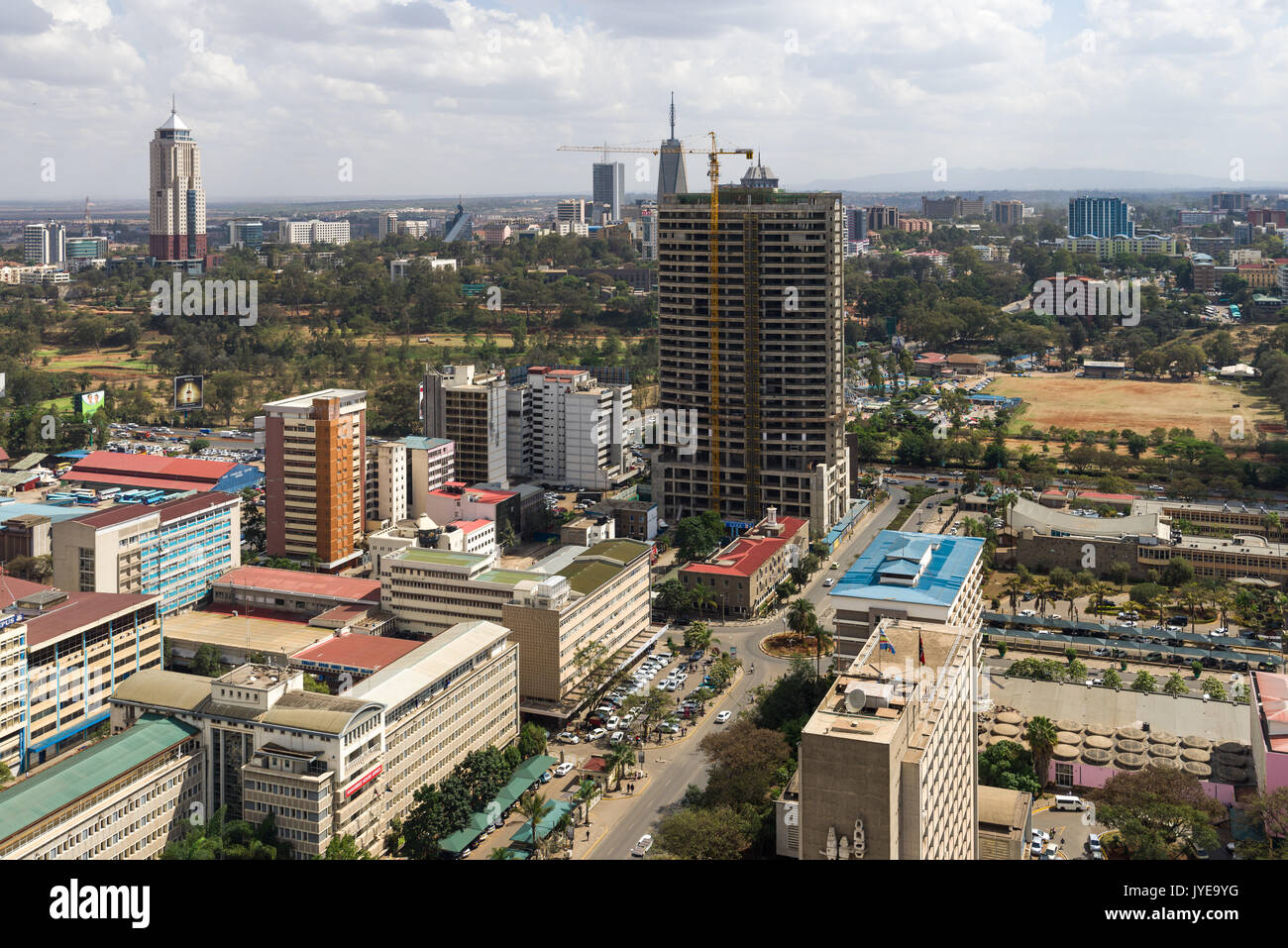 La tour du Parlement européen en construction, Nairobi, Kenya Banque D'Images