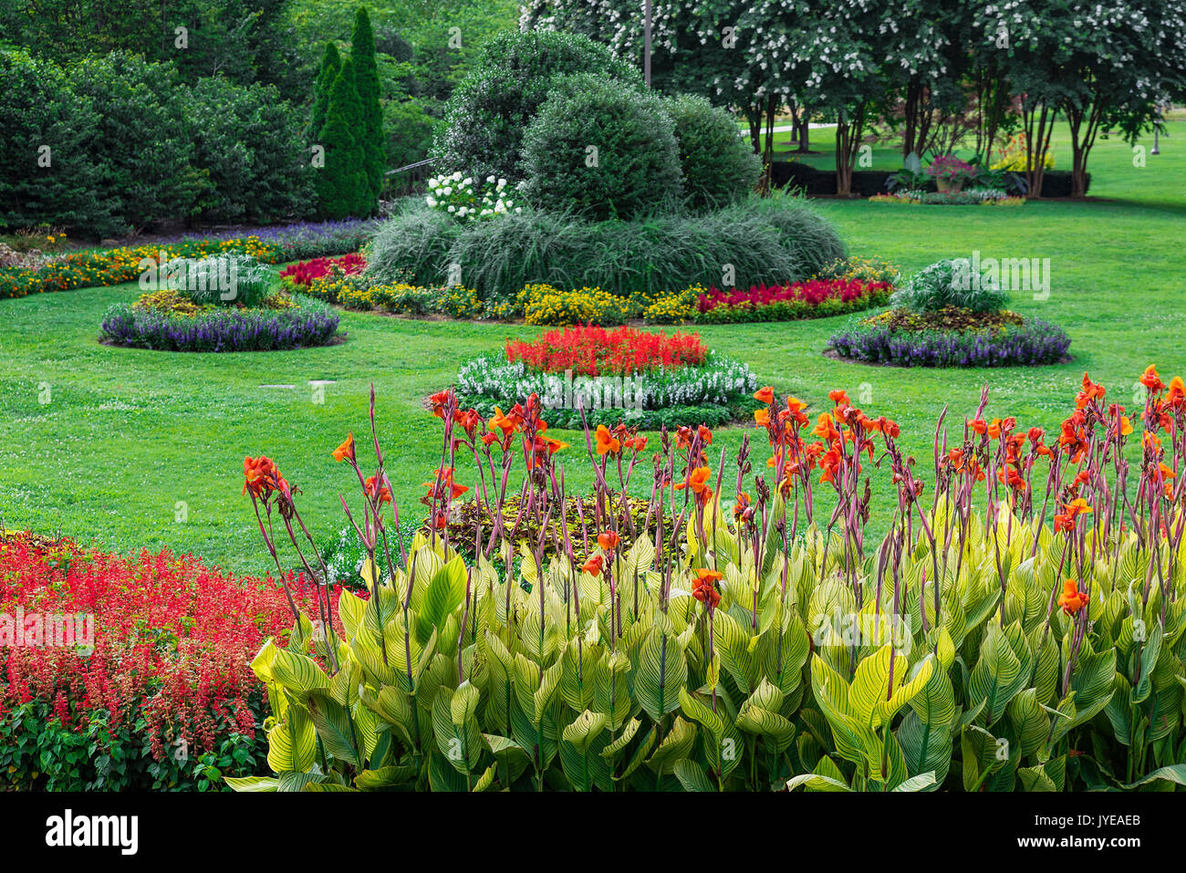 Le jardin en contrebas au Parc du Centenaire, Nashville, Tennessee, USA. Banque D'Images