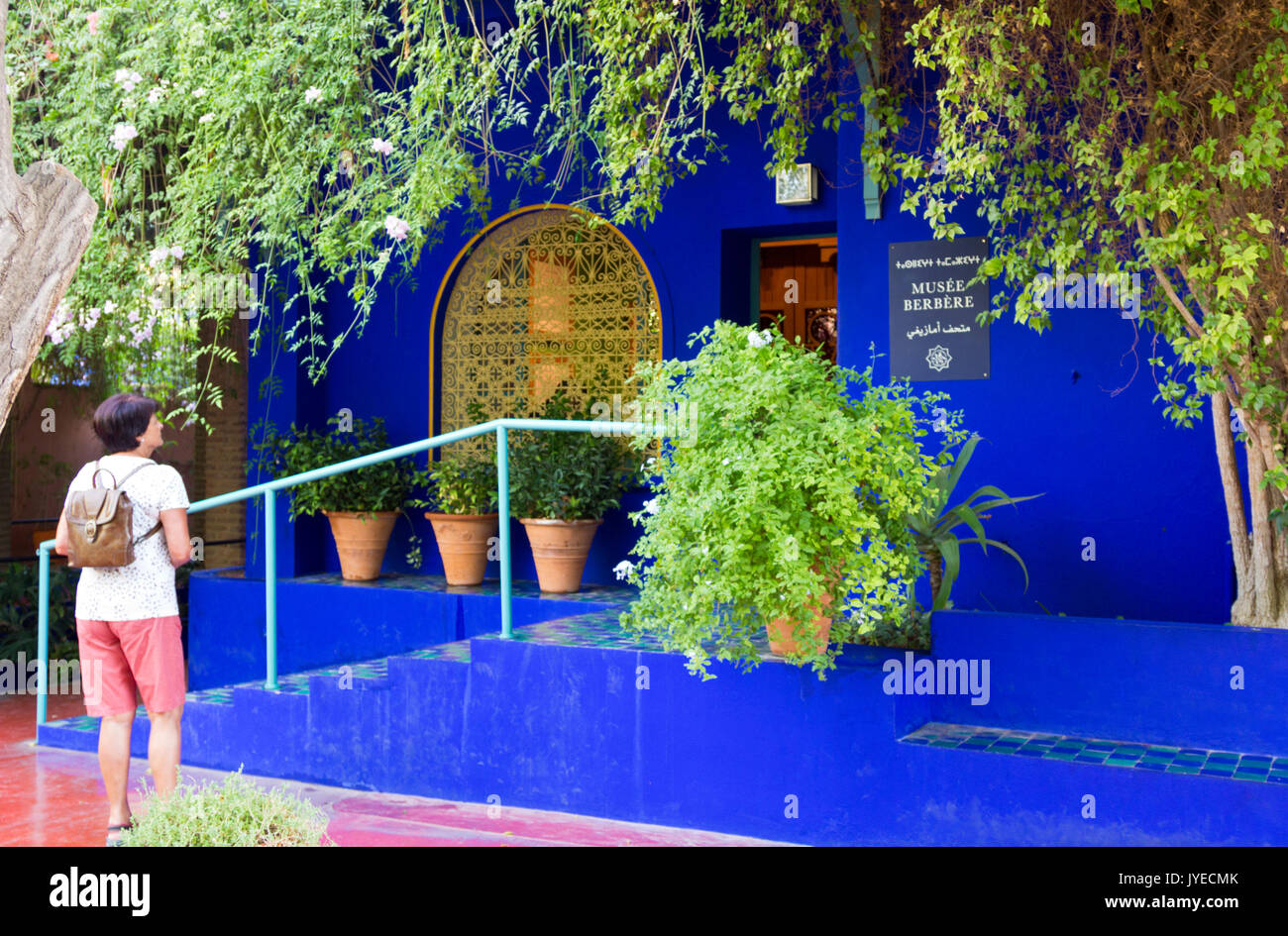 L'intérieur du Musée berbère Jardin Jardin Majorelle, Marrakech, Maroc Banque D'Images