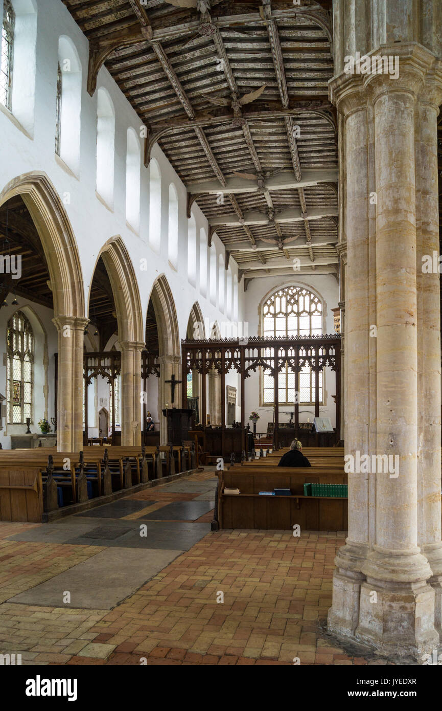 L'intérieur de l'église Holy Trinity, Blythburgh, Suffolk, Angleterre Banque D'Images