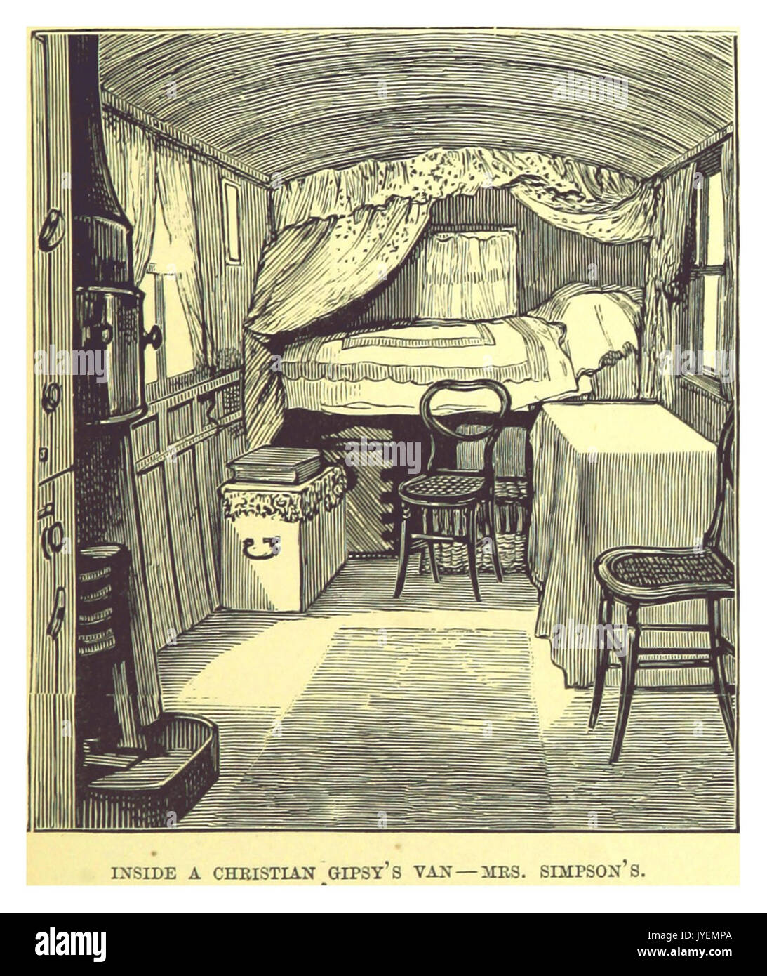 SMITH(1880) P285 à l'intérieur d'un Van's Gypsy Chrétienne (Mme. Simpson's) Banque D'Images