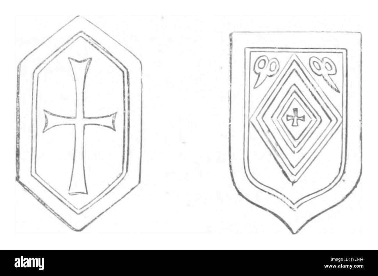 LANGLOIS(1861) p417 Eglesie Armeniens de Tarsous, Inscriptions Banque D'Images