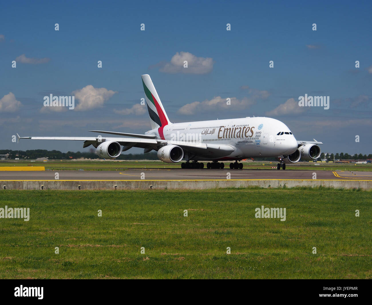 Une EDP6 Unis Airbus A380 861 roulait à Schiphol (AMS) EHAM, Pays-Bas, 18mai2014, pic 3 Banque D'Images