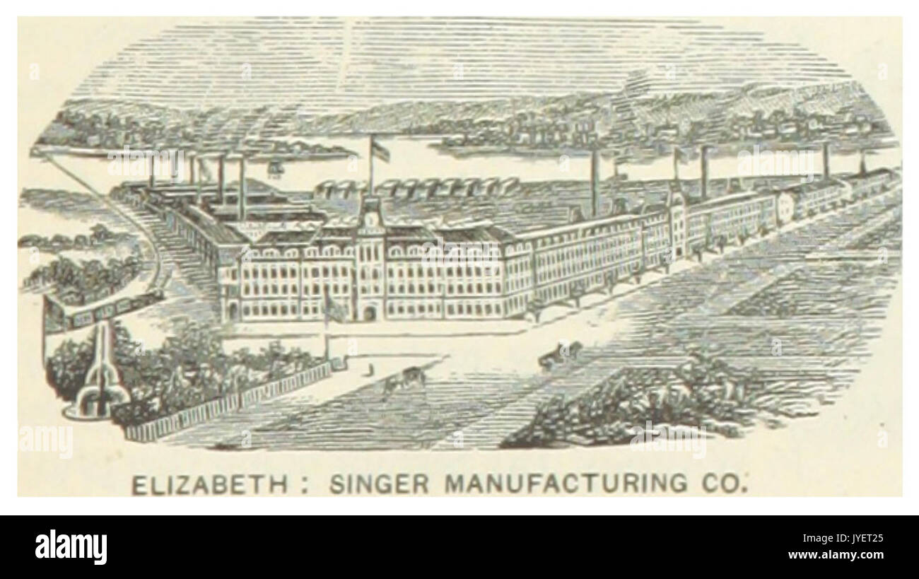 NJ NOUS(1891) p565 ELIZABETH, SINGER MANUFACTURING COMPANY Banque D'Images