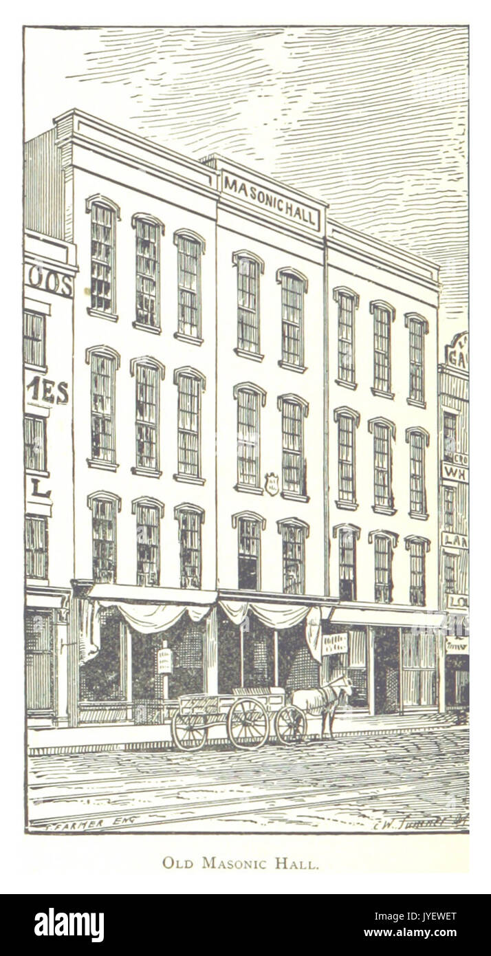 Agriculteur(1884) Detroit, p394 OLD MASONIC HALL (la première Grande Loge du Michigan a été formé le 24 juin 1826) Banque D'Images