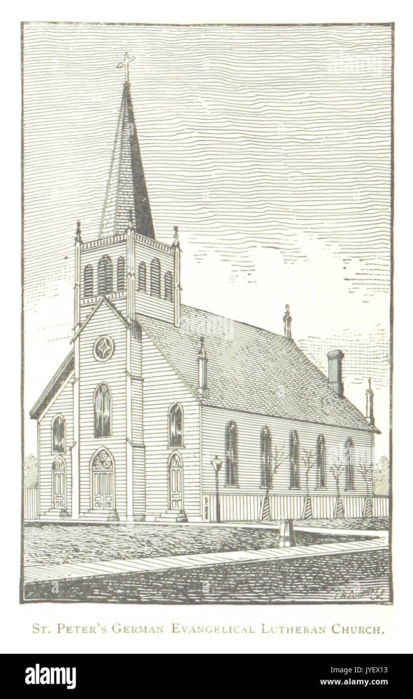 Agriculteur(1884) Detroit, p674 ST. PETER'S GERMAN EVANGELICAL LUTHERAN CHURCH Banque D'Images