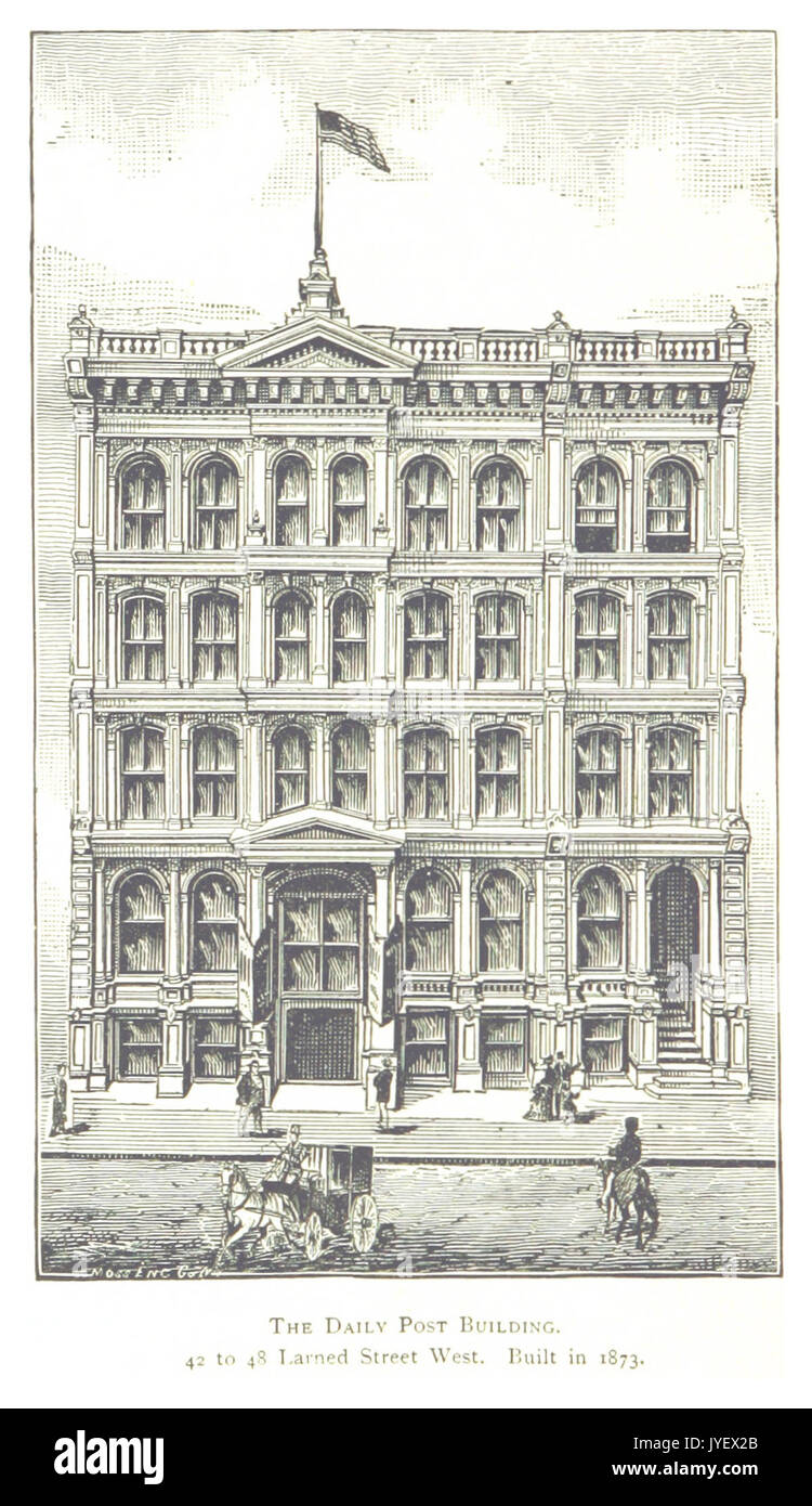 Agriculteur(1884) Detroit, p736 LE DAILY POST BÂTIMENT. 42 À 48 LARNED STREET WEST. Construit en 1873 Banque D'Images